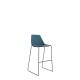 Polypropylene Shell High Stool With Upholstered Seat Pad and Black Skid Steel Frame